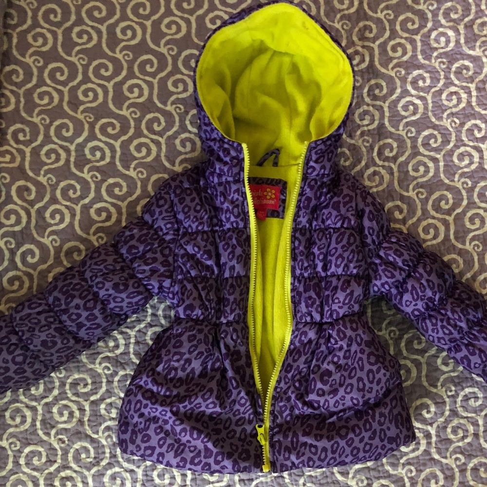 5/6t pink platinum brand girls puffer coat